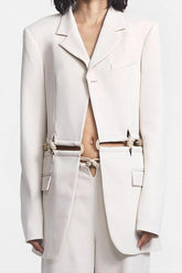 Waist Cut-Out Braided Blazer